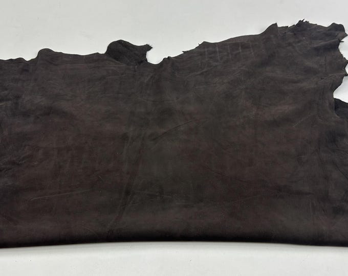 DARK BROWN NUBUCK Soft Italian Calfskin Calf Cow Leather hide hides skin skins 6+sqf 0.8mm #C5395