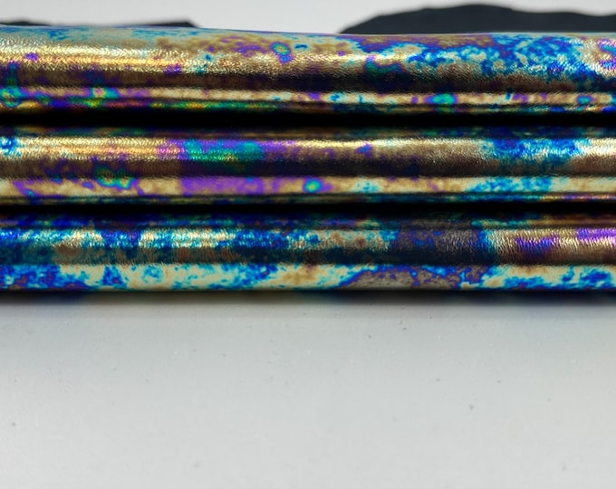 METALLIC GASOLINE Italian Lambskin Sheep Lamb leather hide hides skin skins 5+sqf 1.0mm #C5331
