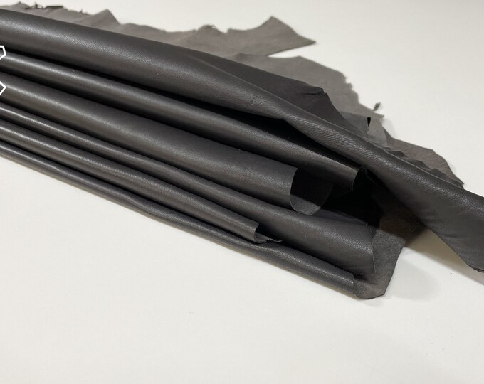 DARK TAUPE BROWN Soft Italian Lambskin Lamb Sheep Leather hides pack 3 skins total 16sqf 0.6mm #B474