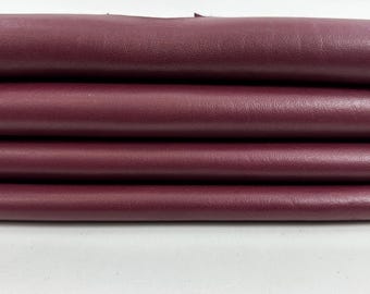 WINE BURGUNDY Thick soft Italian Lambskin Sheep Lamb leather hide hides skin skins 9sqf 1.3mm #C5028