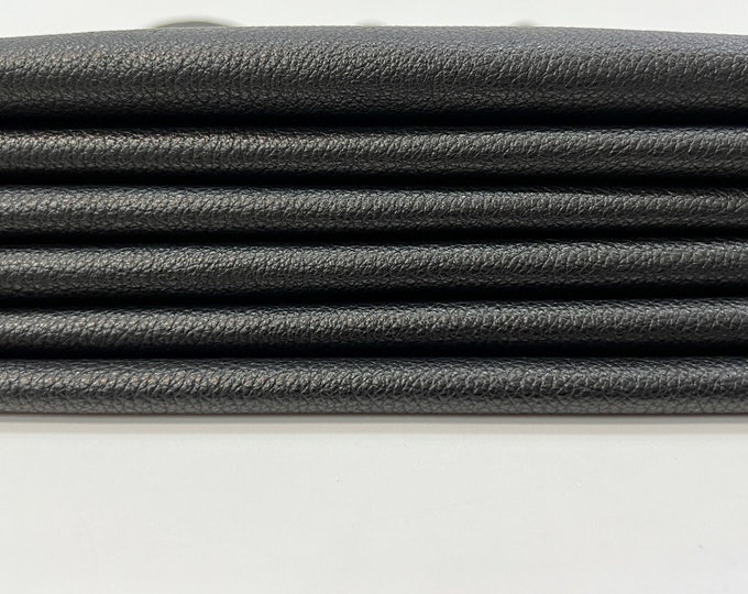 BLACK PEBBLE GRAINY Soft Italian Goatskin Goat Leather pack 2 hides skins total 10+sqf 0.8mm #C209
