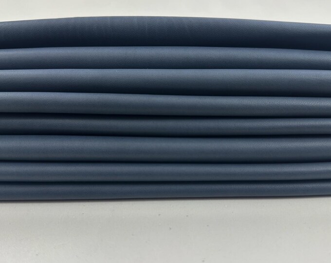 NATURAL BLUE ANILINE Soft Italian Lambskin Sheep Lamb Leather pack 2 hides skins total 10sqf 0.7mm #C5383