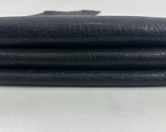 BLACK GRAINY Vegetable Tan Thick Soft Italian Lambskin Sheep Lamb leather hide hides skin skins 4+sqf 1.1mm #C5688