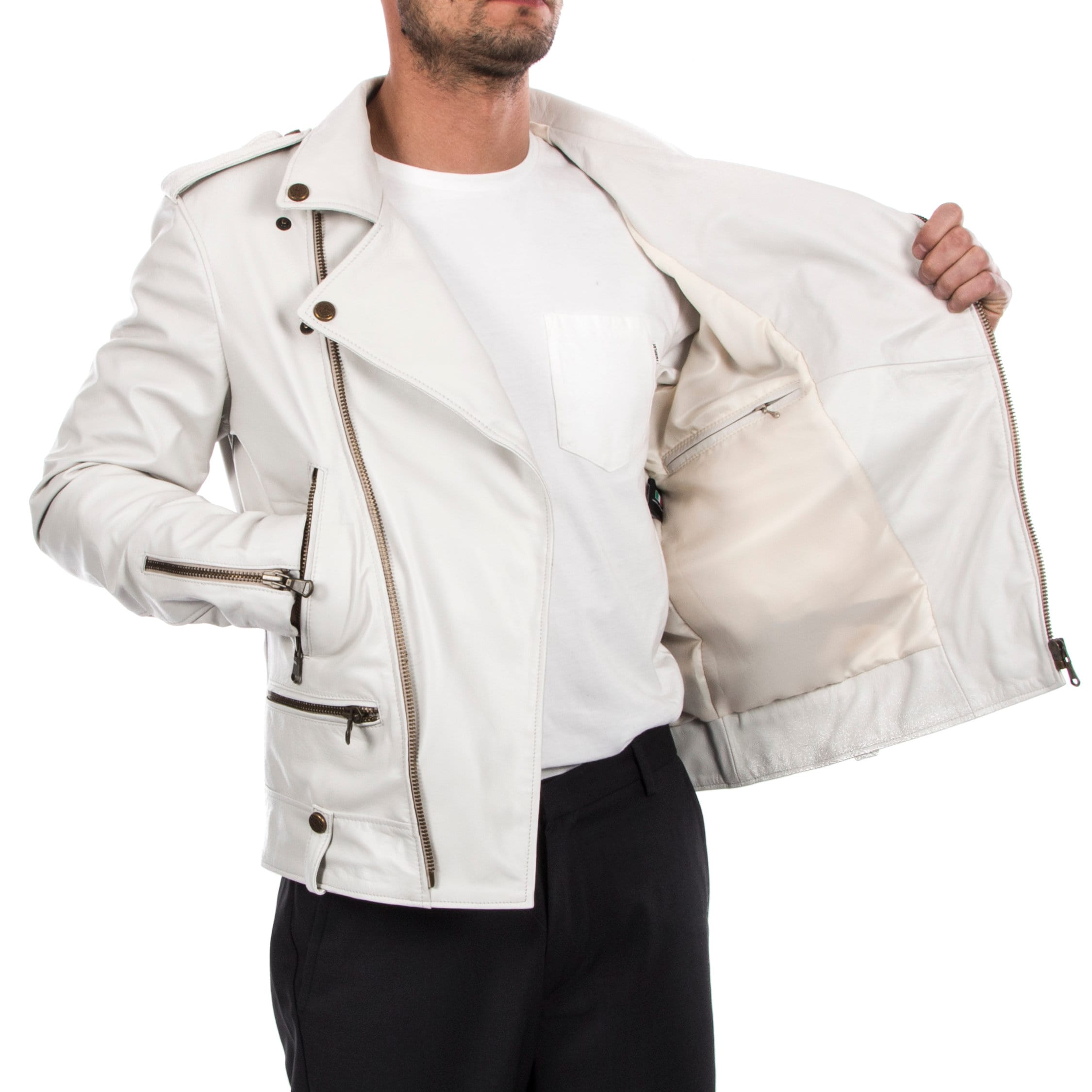 Ivory Imitation leather jacket - Buy Online