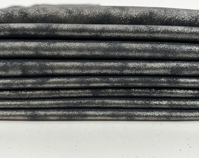METALLIC CHROME ANTIQUED Distressed Cracked Soft Italian Lambskin Sheep Lamb Leather pack 5 hides skins total 25sqf 1.0mm #C5946