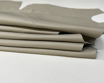 Delivered Duty Paid-GRAY GREY Soft Italian Lambskin Lamb  Leather pack 2 skins total 9sqf 0.7mm #B9720