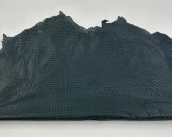 WASHED GREEN TEXTURED Perforated Print On Vegetable Tan Thin Soft Italian Lambskin Sheep Lamb leather hide hides skins 3+sqf 0.5mm #C5283