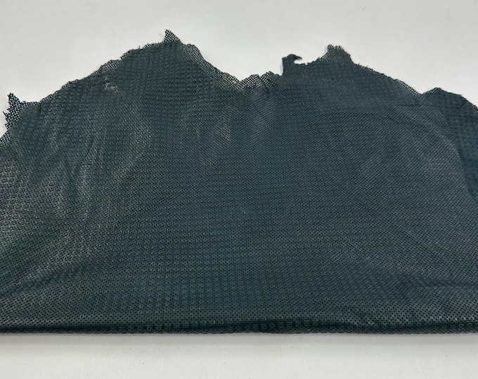 WASHED GREEN TEXTURED Perforated Print On Vegetable Tan Thin Soft Italian Lambskin Sheep Lamb leather hide hides skins 3+sqf 0.5mm #C5283