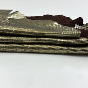 METALLIC PEWTER PRINTED Small Squares Soft Italian Lambskin Sheep Lamb leather hide hides skin skins 3sqf 0.7mm #C5012