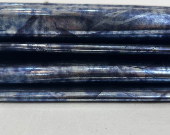 METALLIC BLUE Distressed Strong Italian Calfskin Calf Cow leather pack 2 hides skins total 12sqf 0.8mm #C5761