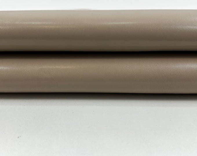 BEIGE Smooth Semi Gloss Strong Italian Calfskin Calf Cow Baby Buff leather hide hides skin skins 6sqf 0.8mm #C5062