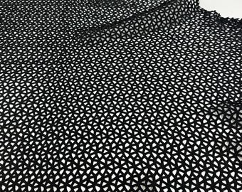 BLACK ARABESQUE TEXTURED Perforated Soft Italian Lambskin Sheep Lamb leather hide hides skin skins 5sqf 1.0mm #C5141