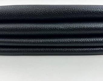 JET BLACK GRAINY Thick Soft Italian Calfskin Calf Cow Baby Buff leather hide hides skin skins 6+sqf 1.2mm #C5113