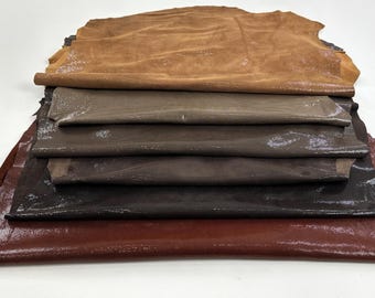 BROWN 6 SHADES Pack Lame Dots Shiny Print Thin Soft Italian Lambskin Sheep Lamb leather pack 6 hides skins total 26sqf 0.6mm #C3790