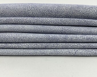 WHITE CRACKED On PURPLE Soft Italian Goatskin Goat leather pack 2 hides skins total 8sqf 0.8mm #C5573