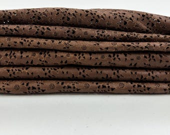 WASHED BROWN FLOWERS Laser Engraved Vegetable Tan Thick Soft Italian Lambskin Sheep Lamb leather pack 2 hides skins total 5sqf 1.1mm #C5040