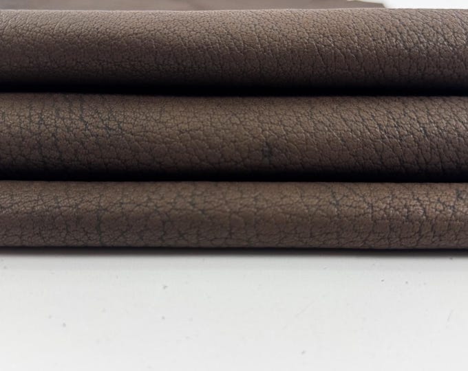 BROWN GRAINY ANTIQUED Rough Vegetable Tan Thick Soft Italian Lambskin Sheep Lamb leather hide hides skin skins 6+sqf 1.1mm #C6338