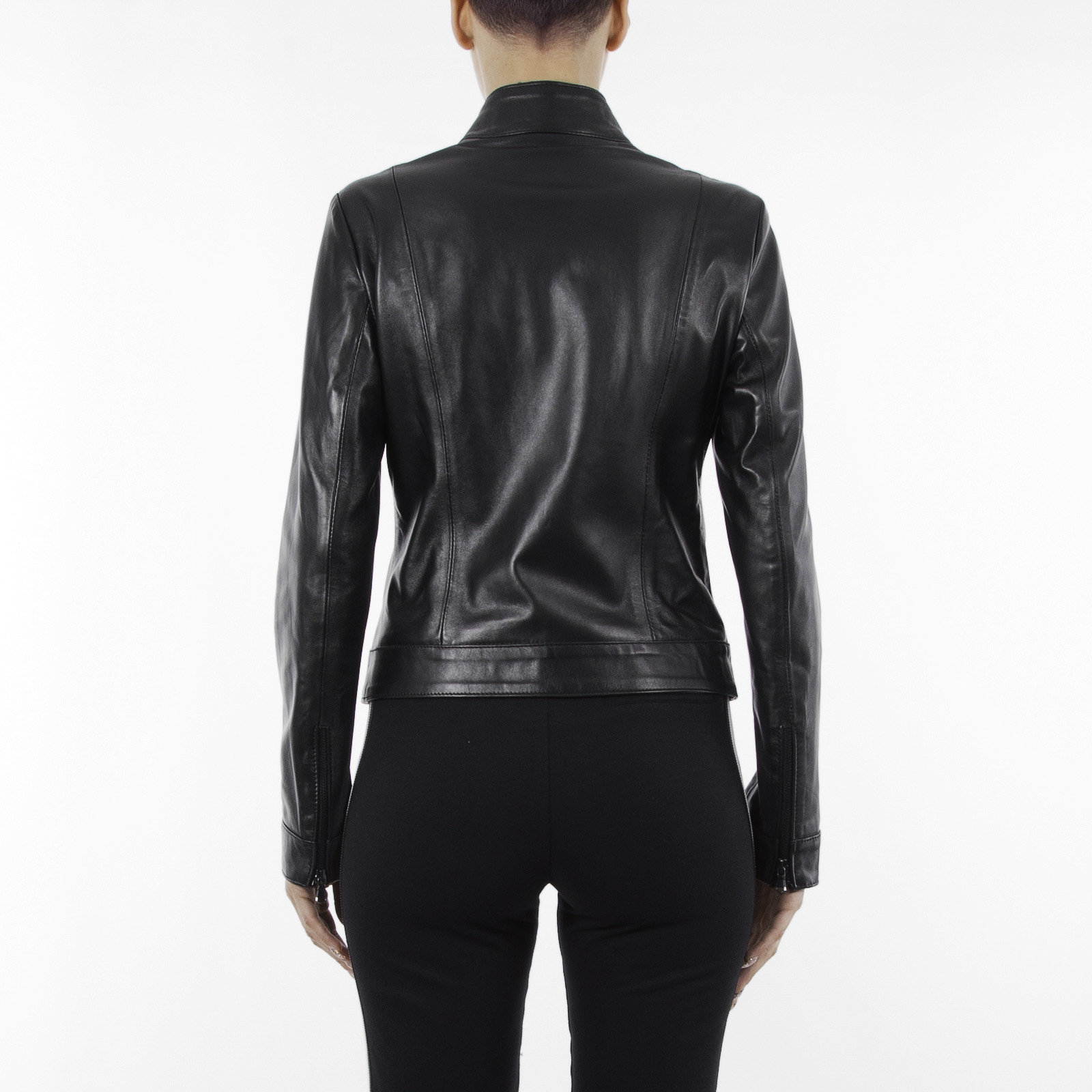 Italian handmade Women soft genuine lambskin leather fitted slim fit