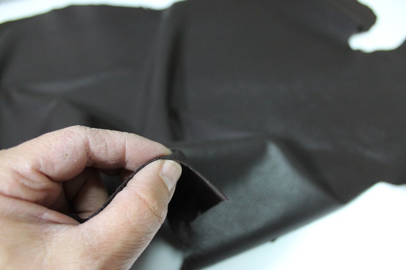 DARK BROWN PINHOLES Perforated soft Italian Lambskin Lamb Sheep Leather skin hide 7sqf 0.5mm #A5037