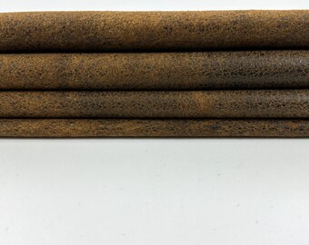 BROWN NUBUCK STONEWASH Vintage Look Soft Italian Lambskin Sheep Lamb leather hide hides skin skins 8sqf 0.9mm #C5032