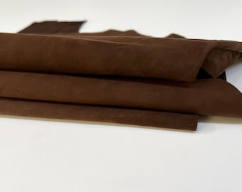 BROWN NUBUCK Thin Soft Italian Lambskin Lamb Sheep Leather hide hides skin skins 4+sqf 0.6mm #B9579
