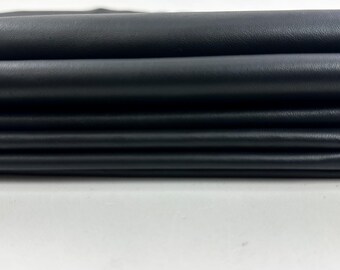 ANILINE BLACK Soft Italian Lambskin Sheep Lamb leather pack 3 hides skins total 18sqf 0.7mm #C5132
