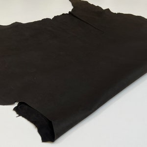 DARK BROWN NUBUCK Soft Italian Calfskin Cow Leather hide hides skin skins 8+sqf 0.7mm #B4413
