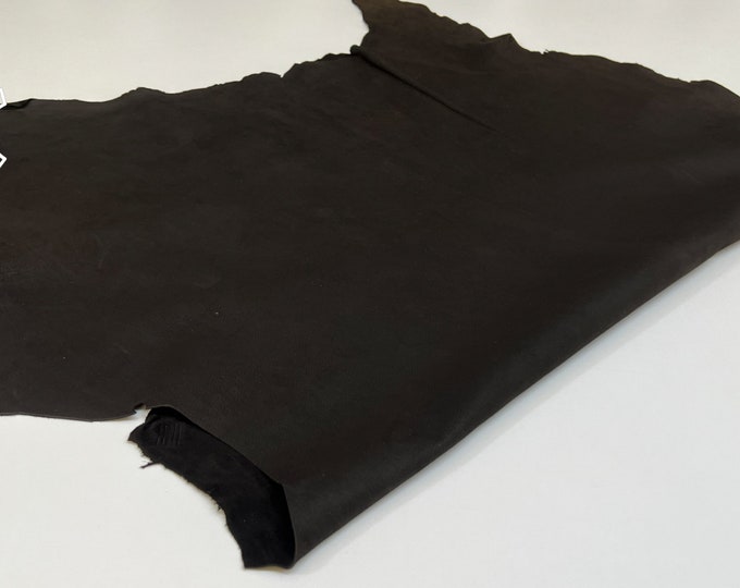 DARK BROWN NUBUCK Soft Italian Calfskin Cow Leather hide hides skin skins 8+sqf 0.7mm #B4413