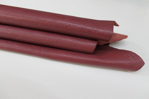WINE BORDEAUX rough thick Italian Calfskin Calf cow cowhide upholstery  leather skin hide skins hides 6-9sqf 1.3mm #A6756