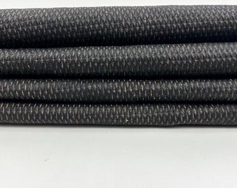 BLACK NET TEXTURED Perforated On Peach Backside Thin Soft Italian Lambskin Sheep Lamb leather hide hides skin skins 5sqf 0.6mm #C5143