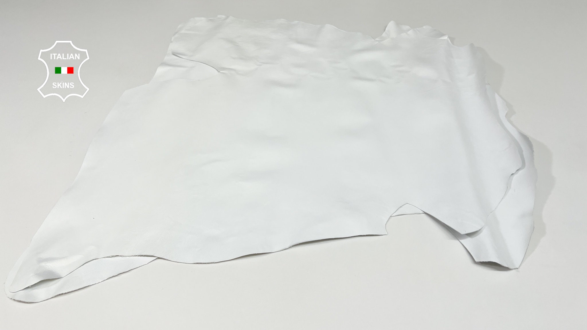 WHITE COATED Italian Calfskin Calf Cow Leather pack 2 hides skins total