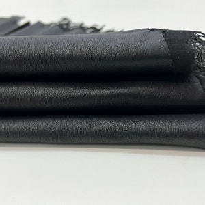 BLACK STRETCH Thin Soft Italian Lambskin Lamb Sheep Leather hide hides skin skins 6sqf 0.6mm B9952 image 7