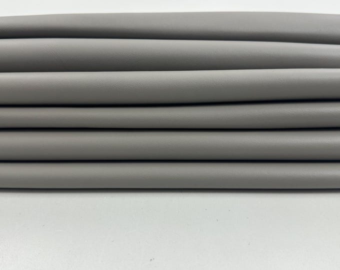 LIGHT GRAY GREY Italian Lambskin Sheep Lamb Leather pack 2 hides skins total 10sqf 0.9mm #C5382