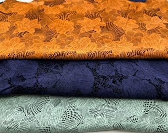 ORANGE, MINT, PURPLE Suede Laser Engraved Soft Italian Lambskin Sheep Lamb leather pack 3 hides skins total 6sqf 0.9mm #C5043