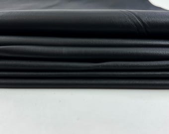 BLACK Pack 3 Skins Different Tones Thin Soft Italian Lambskin Sheep Lamb leather pack 3 hides skins total 15sqf 0.4mm #C5073