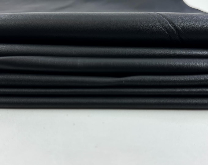 BLACK Pack 3 Skins Different Tones Thin Soft Italian Lambskin Sheep Lamb leather pack 3 hides skins total 15sqf 0.4mm #C5073