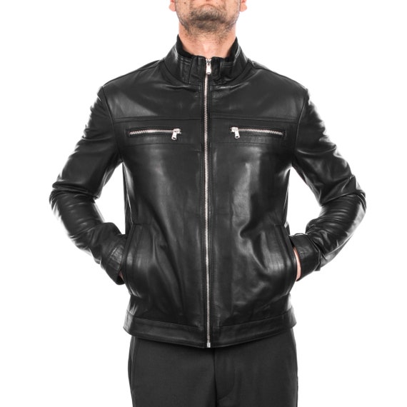 Free Fedex & Duties - Italian Handmade Men Soft Genuine Lambskin