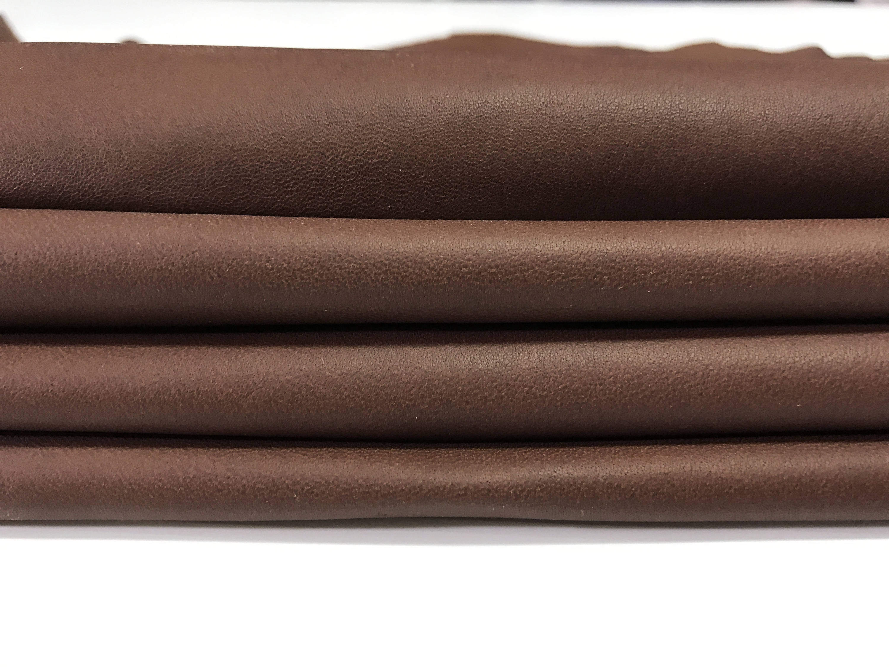 BURNT BROWN Natural look soft Italian genuine lambskin lamb sheep