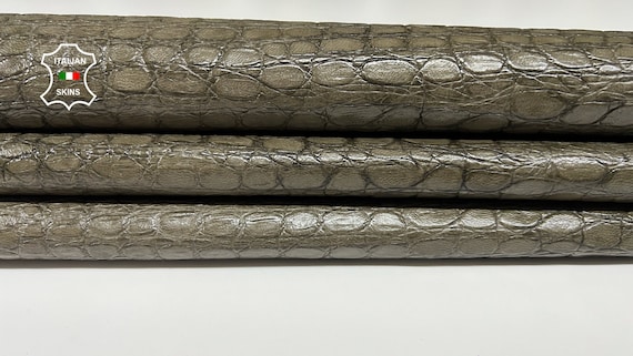 Crocodile Embossed Calfskin Premium Italian Leather