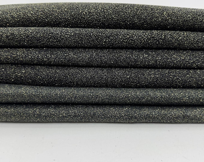 Delivered Duty Paid-METALLIC OLIVE GLITTERED Print Rough Shimmer Thick Italian Goat leather pack 3 skins total 14sqf 1.4mm #C7027
