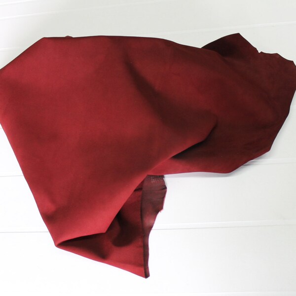 Italian Goatskin leather skin skins hide hides SUEDE BURGUNDY 3sqf #8978