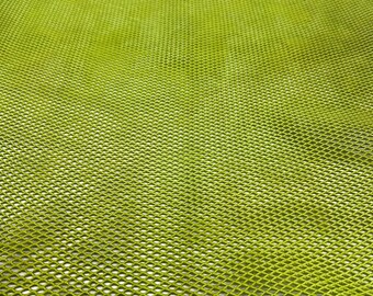 PISTACHIO NET TEXTURED Perforated Vegetable Tan Thick Soft Italian Lambskin Sheep Lamb leather hide hides skin skins 3+sqf 1.1mm #C5145