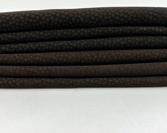 BLACK & BROWN SUEDE Printed Soft Italian Lambskin Sheep Lamb leather pack 2 hides skins total 6+sqf 0.7mm #C5033