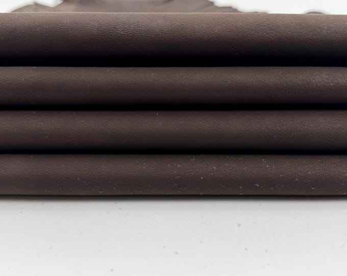 BROWN NUBUCK Soft Italian Lambskin Sheep Lamb leather hide hides skin skins 7sqf 0.8mm #C6344