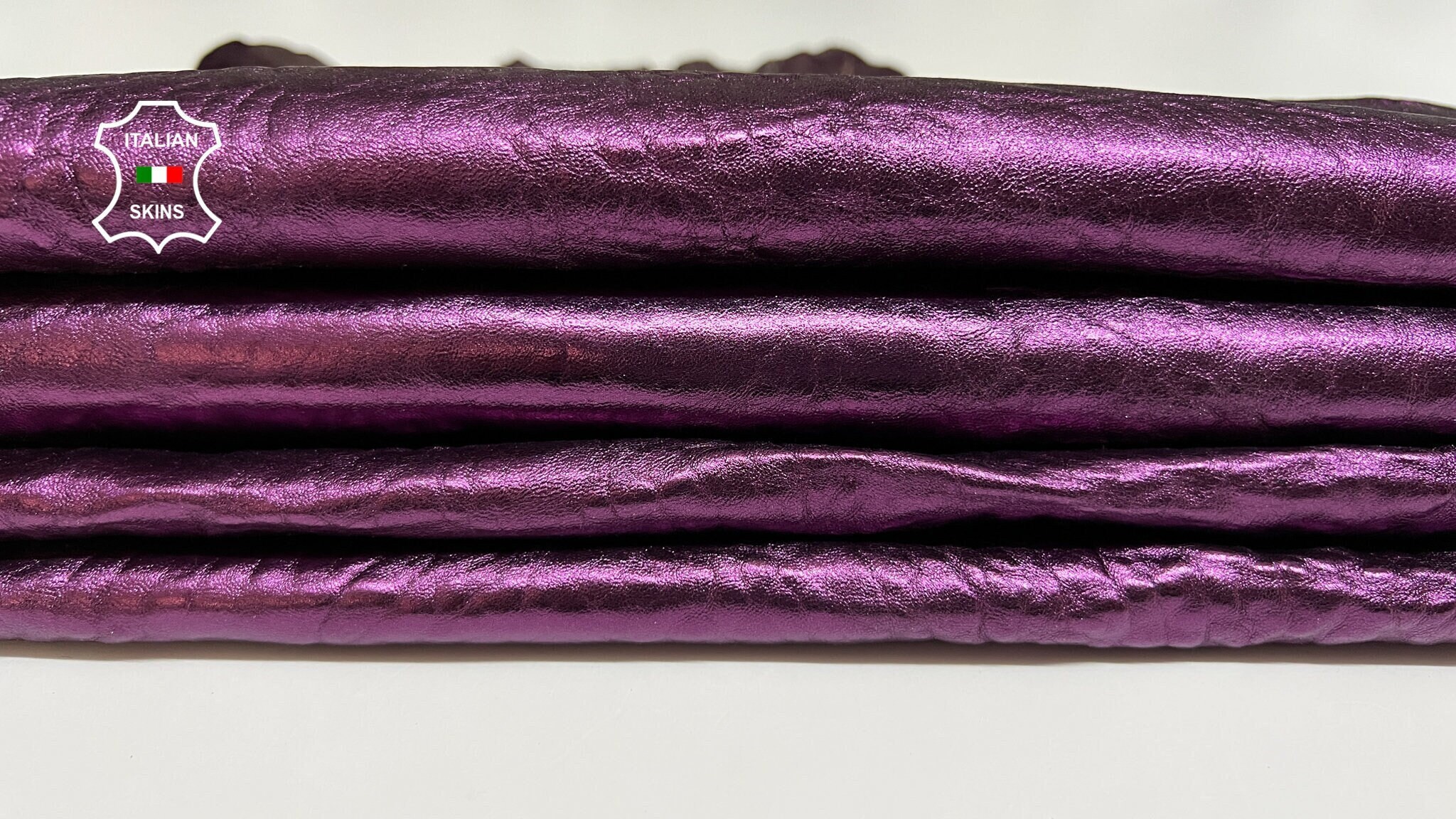 Leather for Crafts, Thick Grainy Extreme Dark Eggplant / Raisin