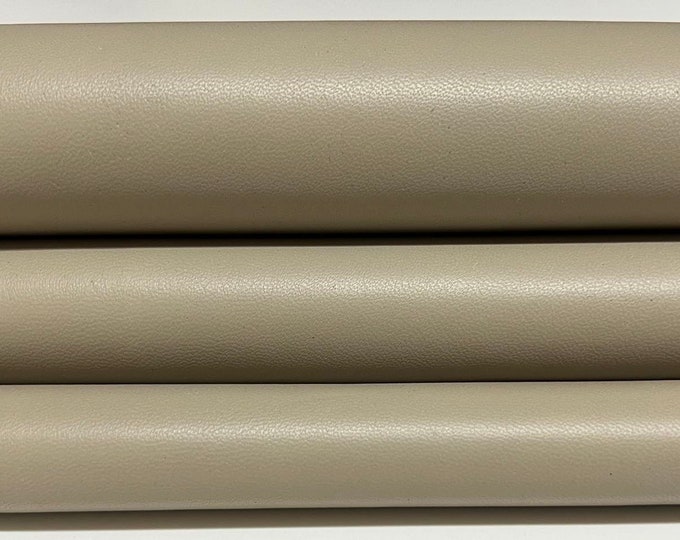 KHAKI GREYISH BEIGE Soft Italian Lambskin Lamb Sheep Leather hides hide skin skins 7sqf 0.8mm #B2571