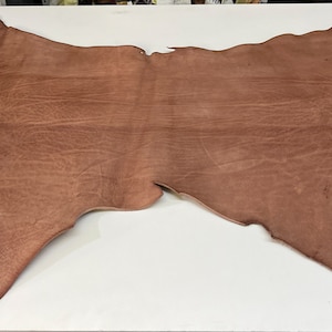 NATURAL BROWN VACHETTA Vegetable Tan Full Grain Naked Tooling Heavy Thick Strong Italian Cow leather skin hide 22"x48" 4.5-5.5mm 12oz #B9752