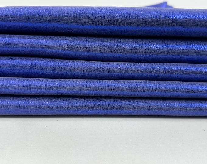 METALLIC PURPLISH COBALT Blue Thick Italian Goatskin Goat leather pack 2 hides skins total 10sqf 1.3mm #C5735