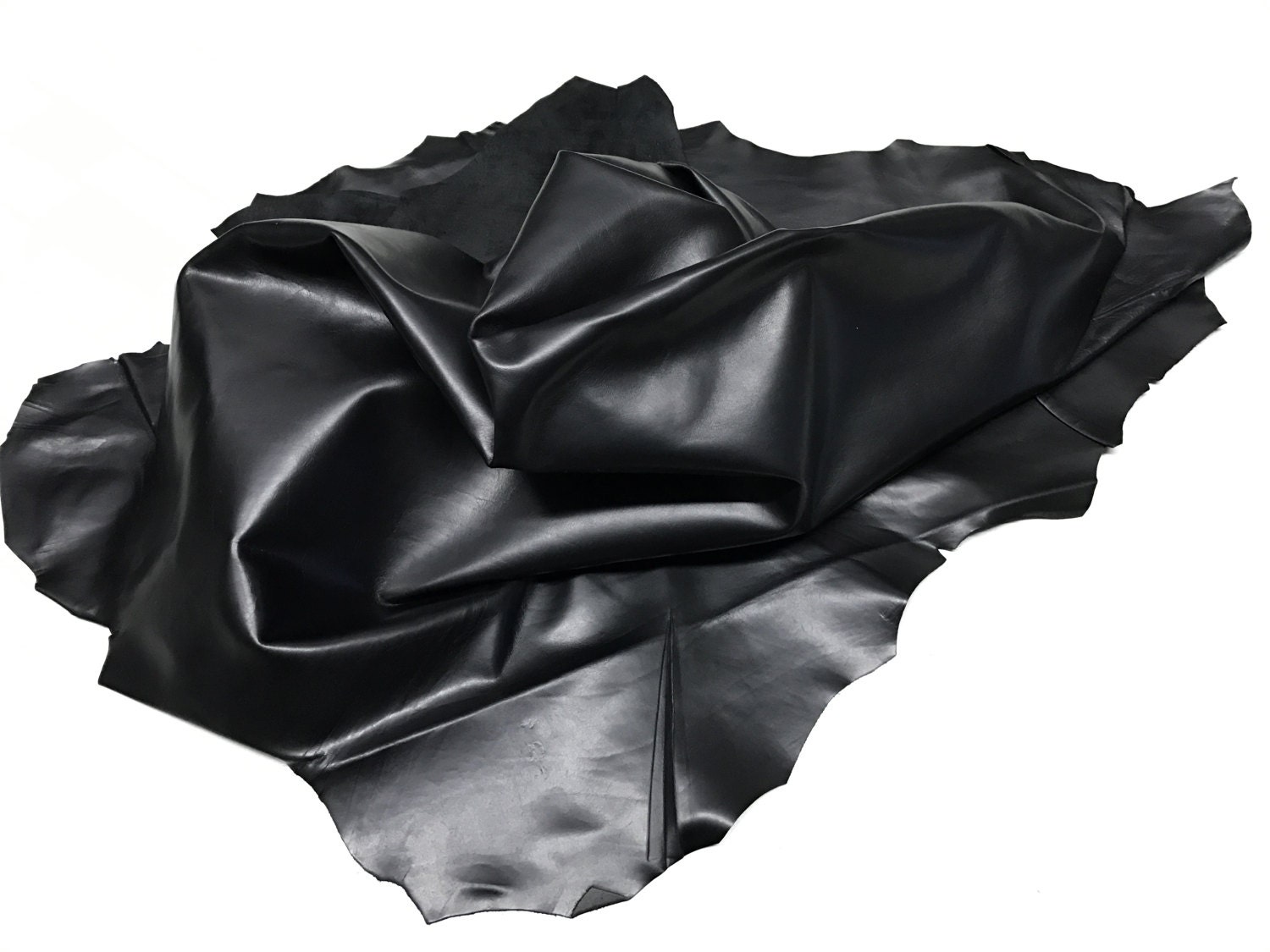 Italian Calf calfskin leather hide skin 3 skins hides BLACK total 23sqf