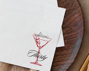 Tovaglioli di compleanno personalizzati con testo: tovaglioli da cocktail per il 30° compleanno, tovaglioli di buon compleanno per tutte le età, decorazioni per feste di compleanno
